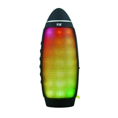 Soaiy s-58 LED  spectrum lamp wireless speaker box portable plug-in speaker box waterproof, dustproof, anti-fall cool black
