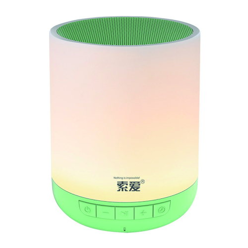 Soaiy s-55 LED dazzle color lamp speaker portable plug-in card speaker low tone gun 4.0 macaron green ​​​​​​​