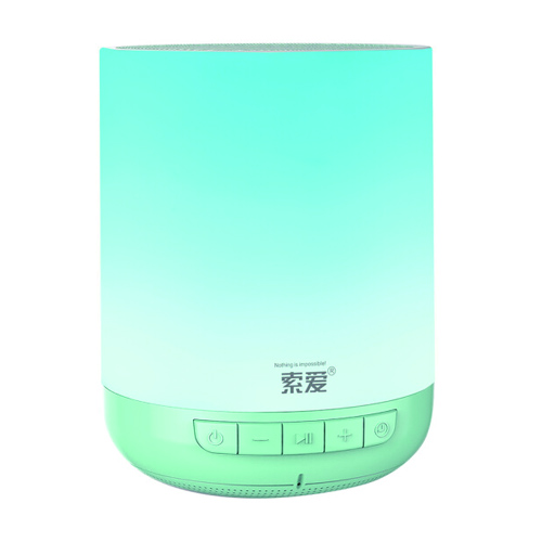 Soaiy s-55 LED dazzle color lamp speaker portable plug-in card speaker low tone gun 4.0 macaron green ​​​​​​​